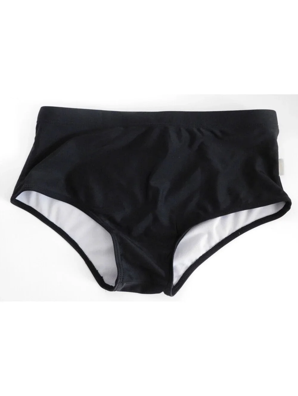 Taddlee Men's Swim Briefs Size M/L Solid Black Drawstring Swimwear